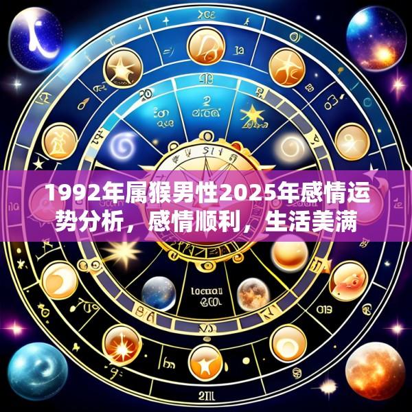 1992年属猴男性2025年感情运势分析，感情顺利，生活美满