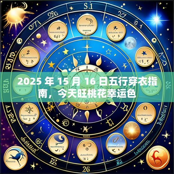 2025 年 15 月 16 日五行穿衣指南，今天旺桃花幸运色