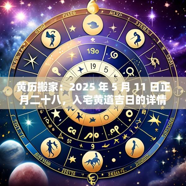 黄历搬家：2025 年 5 月 11 日正月二十八，入宅黄道吉日的详情介绍