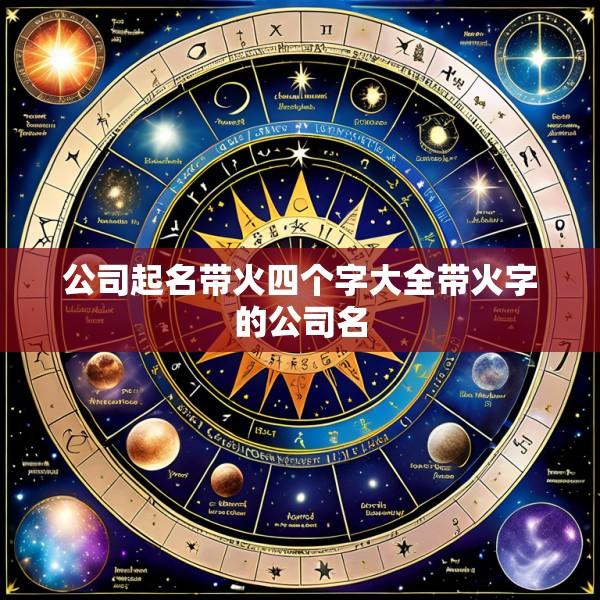 公司起名带火四个字大全带火字的公司名