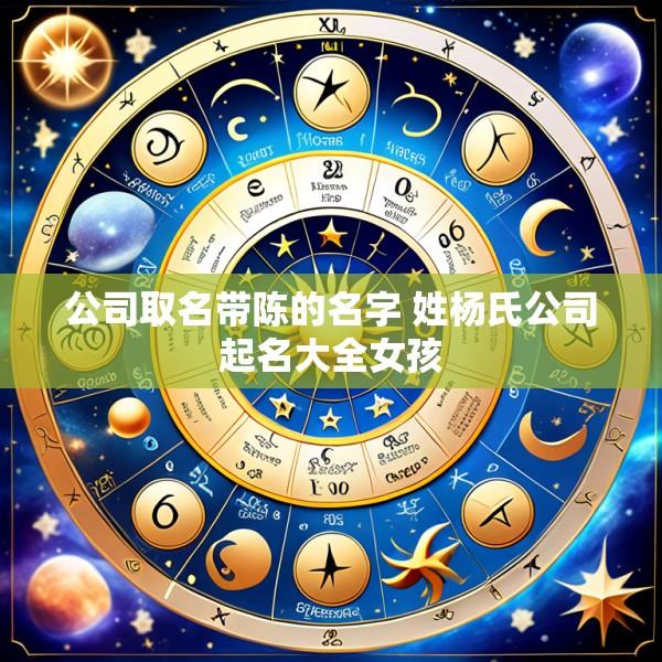 公司取名带陈的名字 姓杨氏公司起名大全女孩