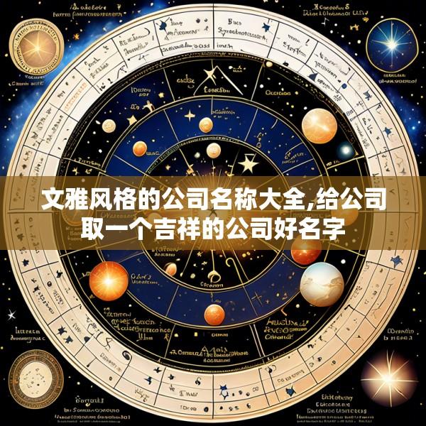 文雅风格的公司名称大全,给公司取一个吉祥的公司好名字