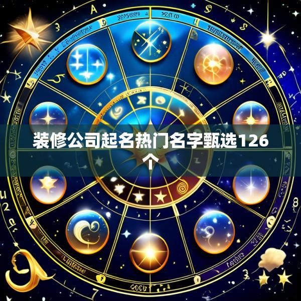 装修公司起名热门名字甄选126个