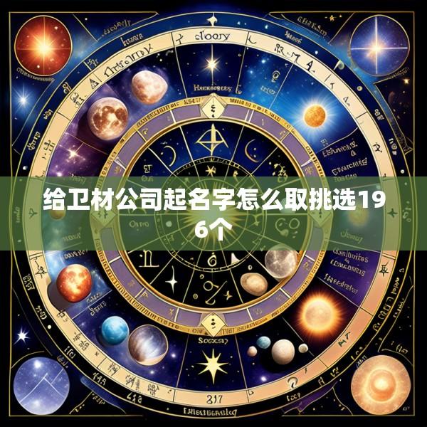 给卫材公司起名字怎么取挑选196个