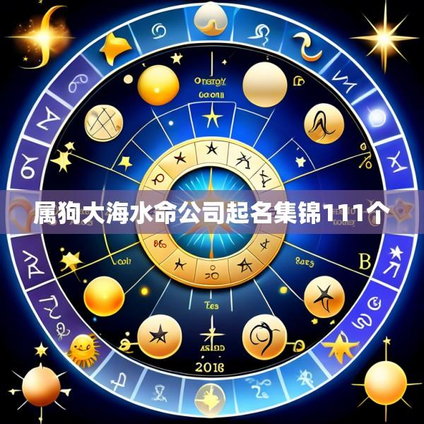 属狗大海水命公司起名集锦111个