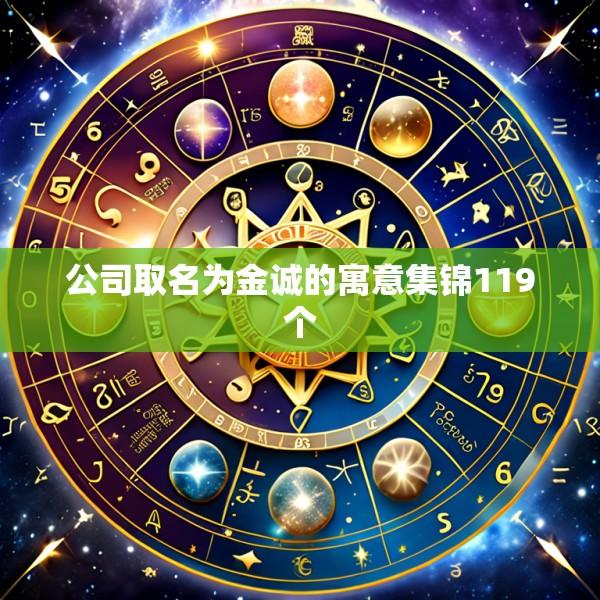 公司取名为金诚的寓意集锦119个