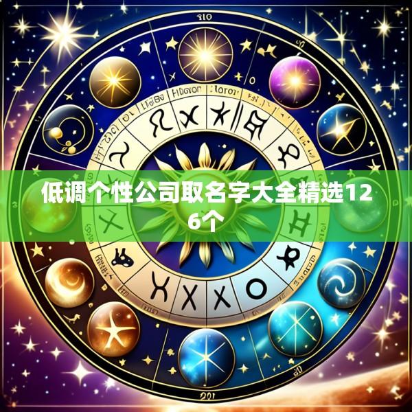 低调个性公司取名字大全精选126个
