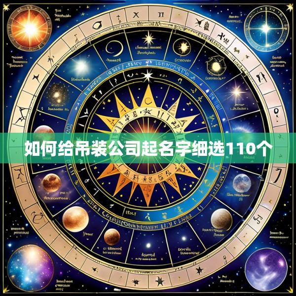 如何给吊装公司起名字细选110个