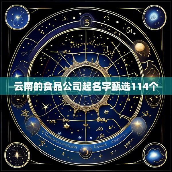 云南的食品公司起名字甄选114个