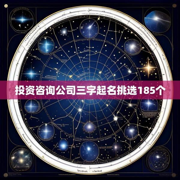 投资咨询公司三字起名挑选185个