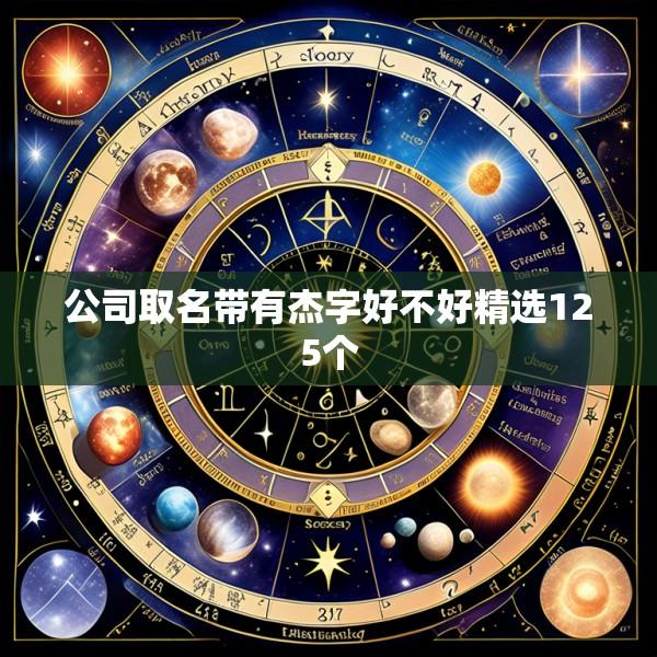 公司取名带有杰字好不好精选125个