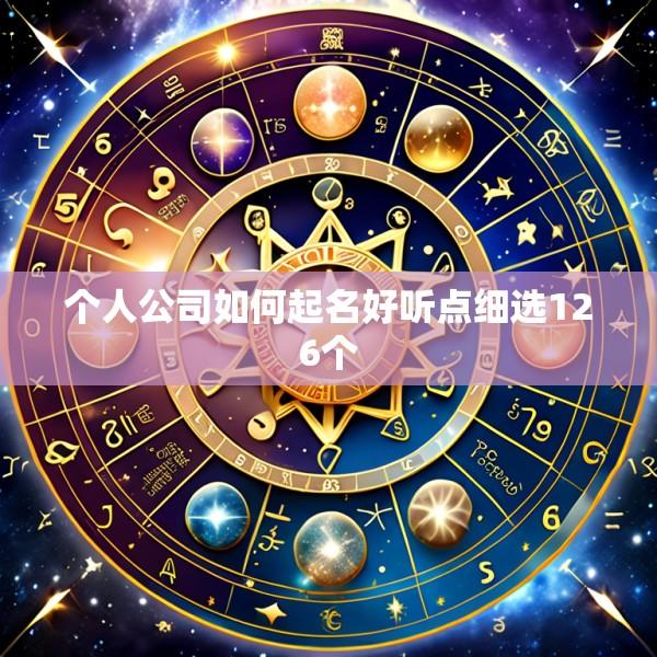 个人公司如何起名好听点细选126个