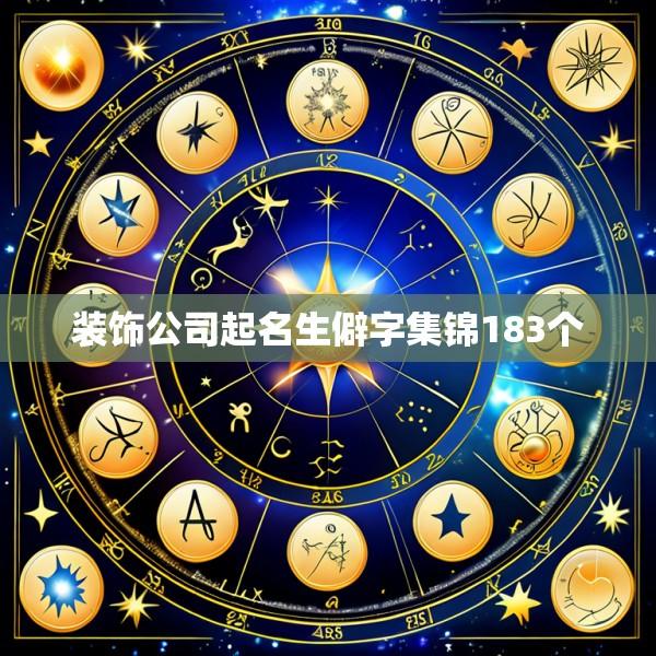 装饰公司起名生僻字集锦183个
