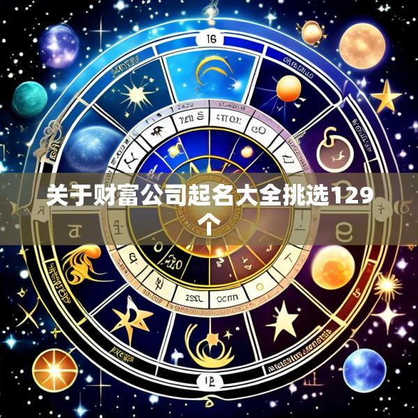关于财富公司起名大全挑选129个