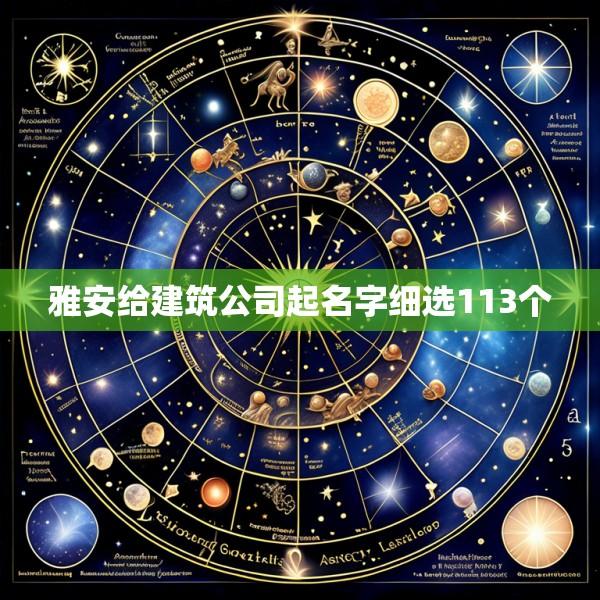 雅安给建筑公司起名字细选113个
