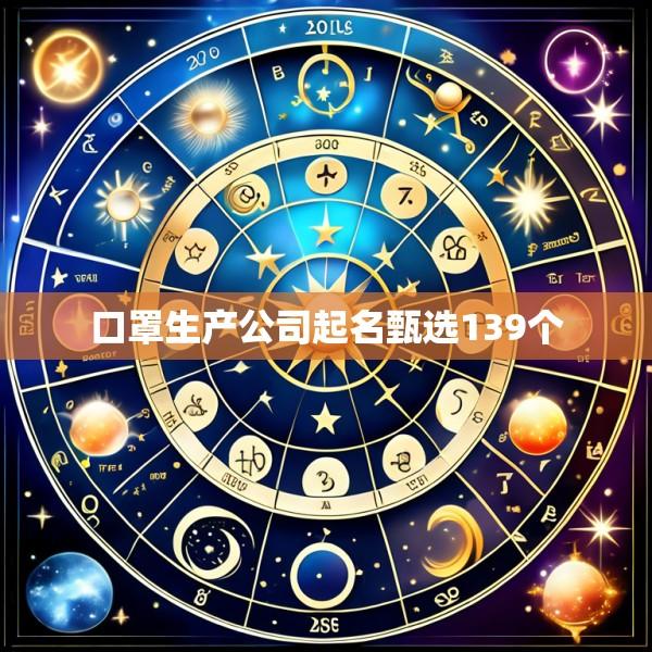 口罩生产公司起名甄选139个