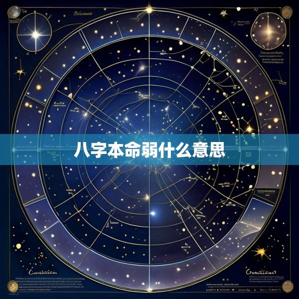 八字本命弱什么意思