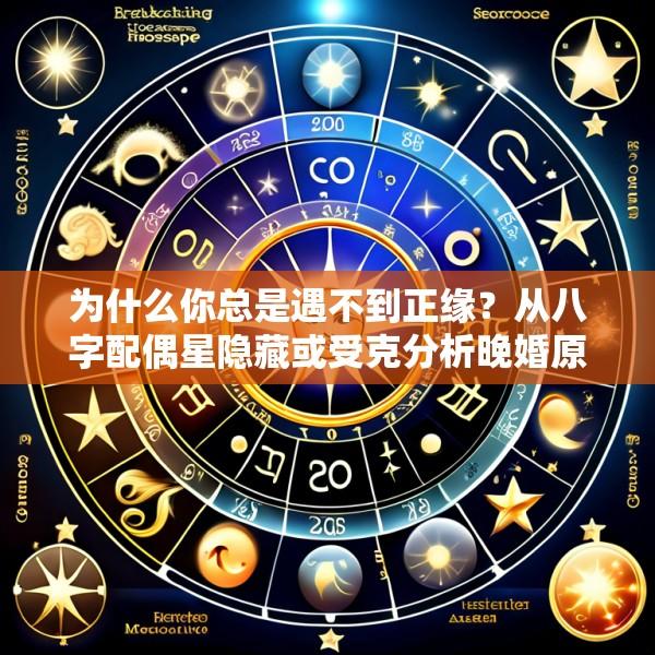 为什么你总是遇不到正缘？从八字配偶星隐藏或受克分析晚婚原因与催旺桃花技巧