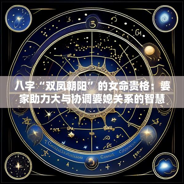 八字“双凤朝阳”的女命贵格：婆家助力大与协调婆媳关系的智慧及注意事项