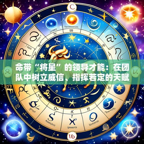 命带“将星”的领导才能：在团队中树立威信、指挥若定的天赋与避免独断专行建议