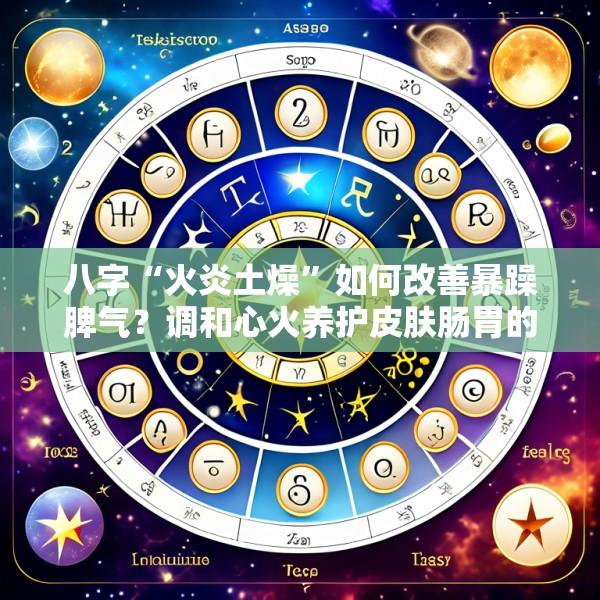 八字“火炎土燥”如何改善暴躁脾气？调和心火养护皮肤肠胃的养生与性格修炼法