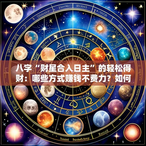 八字“财星合入日主”的轻松得财：哪些方式赚钱不费力？如何保持此种好运？