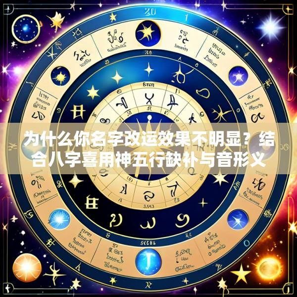 为什么你名字改运效果不明显？结合八字喜用神五行缺补与音形义灵动的科学起名法