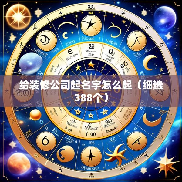 给装修公司起名字怎么起（细选388个）