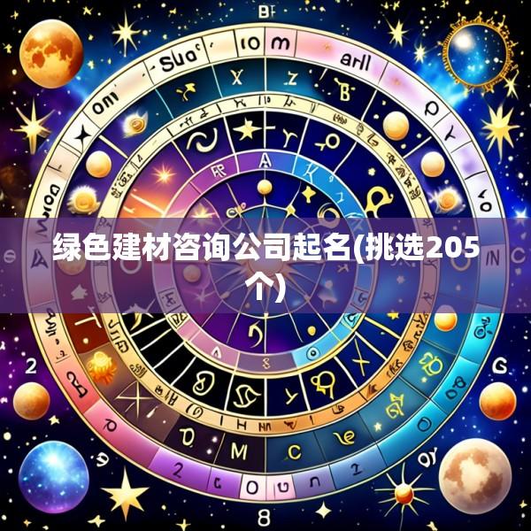 绿色建材咨询公司起名(挑选205个)