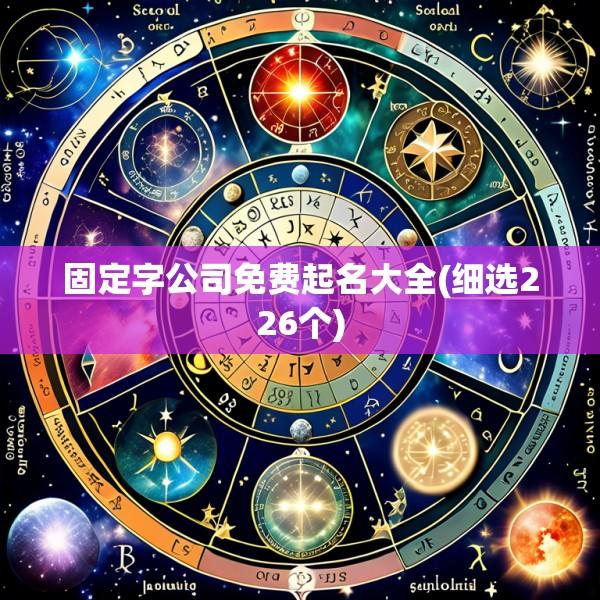 固定字公司免费起名大全(细选226个)