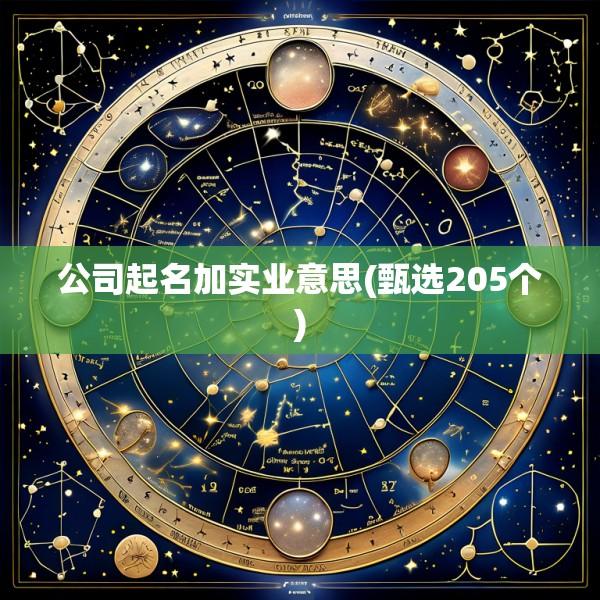 公司起名加实业意思(甄选205个)