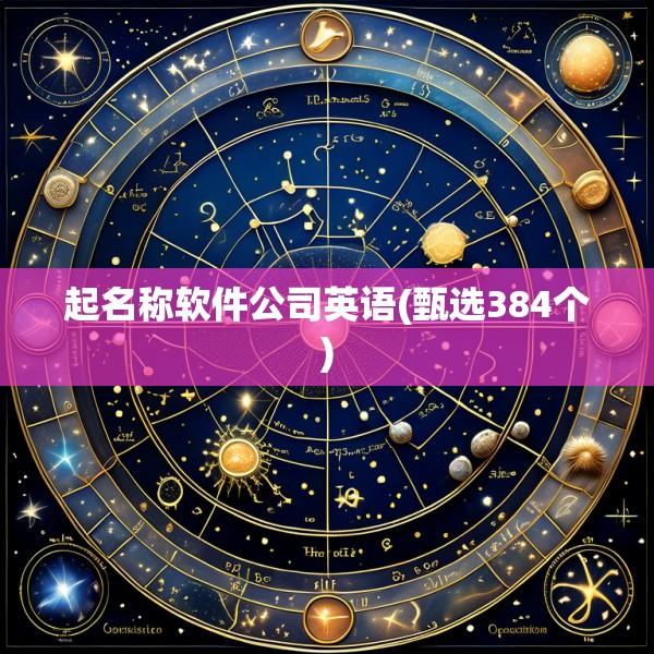 起名称软件公司英语(甄选384个)