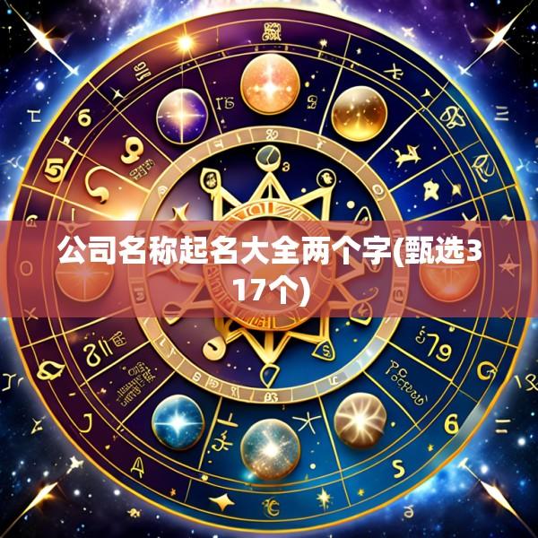公司名称起名大全两个字(甄选317个)