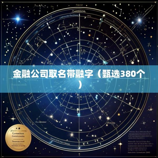 金融公司取名带融字（甄选380个）