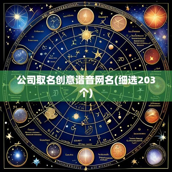 公司取名创意谐音网名(细选203个)