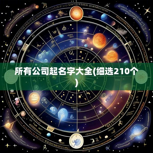 所有公司起名字大全(细选210个)