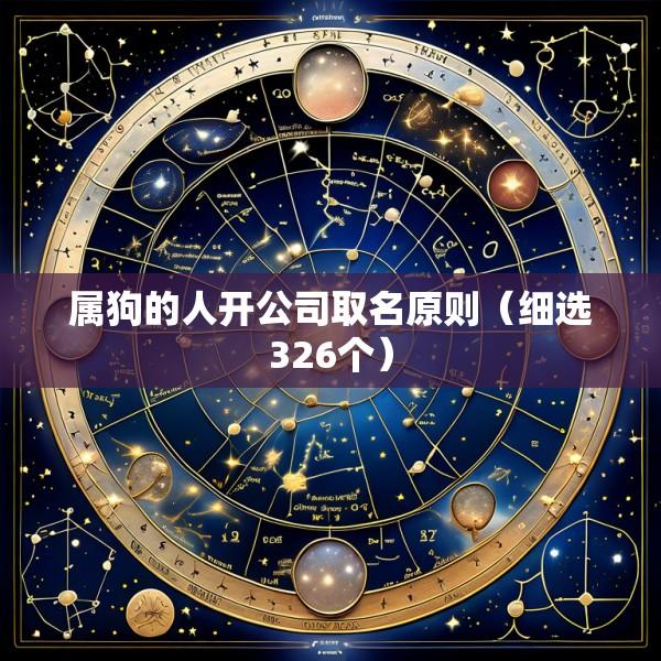 属狗的人开公司取名原则（细选326个）