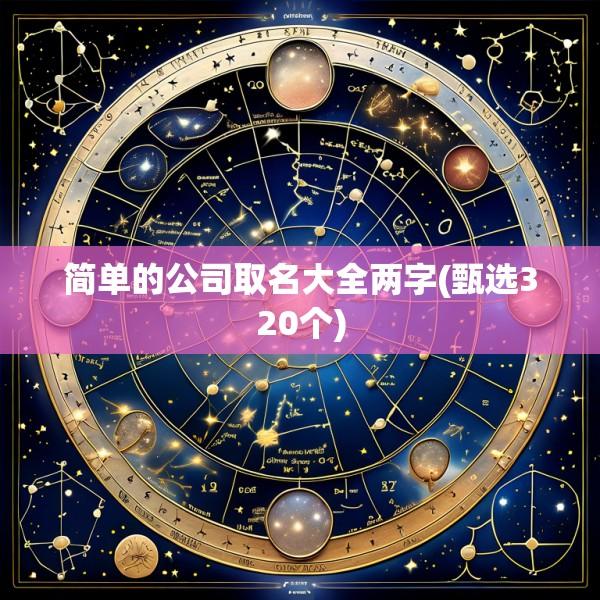简单的公司取名大全两字(甄选320个)