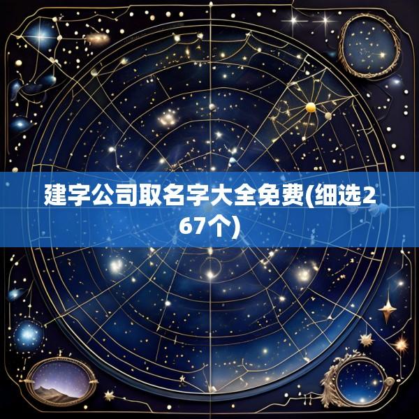 建字公司取名字大全免费(细选267个)