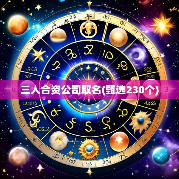 三人合资公司取名(甄选230个)
