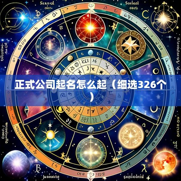 正式公司起名怎么起（细选326个）