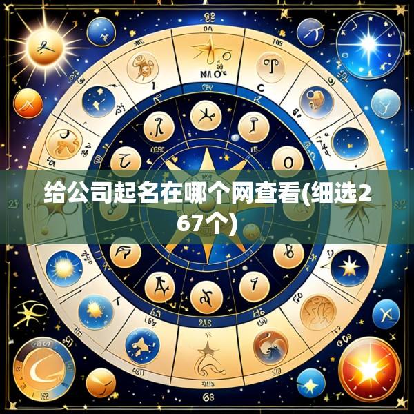 给公司起名在哪个网查看(细选267个)