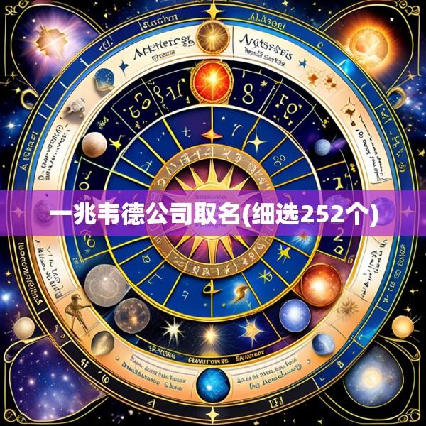 一兆韦德公司取名(细选252个)
