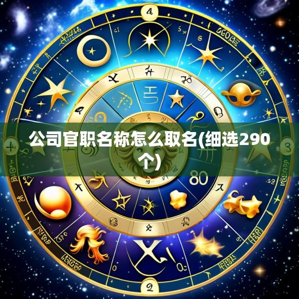 公司官职名称怎么取名(细选290个)