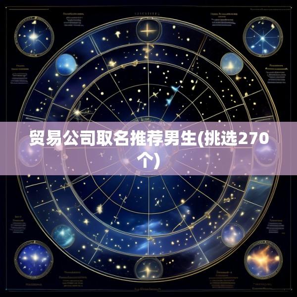 贸易公司取名推荐男生(挑选270个)