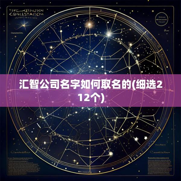 汇智公司名字如何取名的(细选212个)