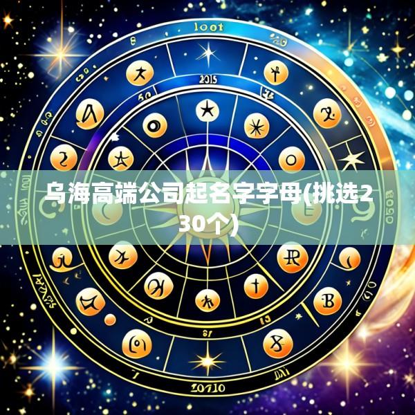 乌海高端公司起名字字母(挑选230个)