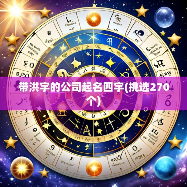 带洪字的公司起名四字(挑选270个)