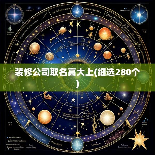装修公司取名高大上(细选280个)