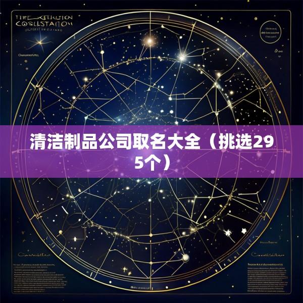 清洁制品公司取名大全（挑选295个）